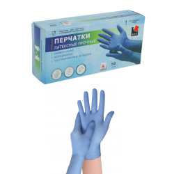 Перчатки, латекс, S, 50 шт, 25 пар, внутреннее напыление нет, А.Д.М., 111864