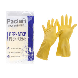 Перчатки, резиновые, XL, 1 пара, цвет желтый, PACLAN, 407368