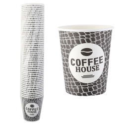 Стакан одноразовый бумажный, Coffee House, 250 мл, бумага, КОМПЛЕКТ 50 шт, 138369