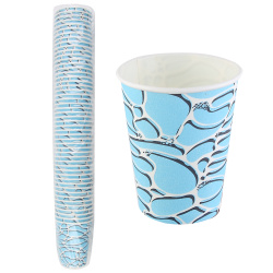 Стакан одноразовый бумажный, ВОДА, 250 мл, бумага, КОМПЛЕКТ 50 шт, 139899