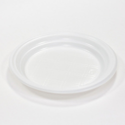 Тарелка одноразовая, плоская, пластик, d=165 мм, КОМПЛЕКТ 100 шт, 120507