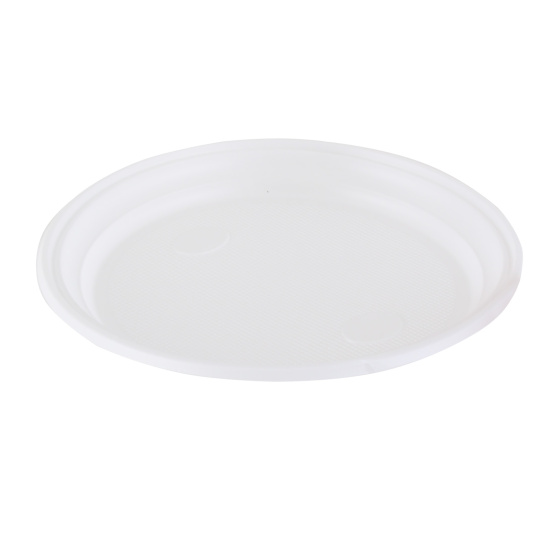 Тарелка одноразовая, плоская, пластик, d=205 мм, КОМПЛЕКТ 100 шт, 141291