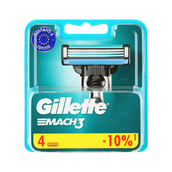 GILLETTE MACH3 Cменные кассеты для бритья 4шт 81751422