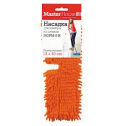Насадка, Мамбо липучка на швабре, для швабры, 1 шт, микрофибра, 40*13 см, 2-х сторонняя, MasterHouse, 60041