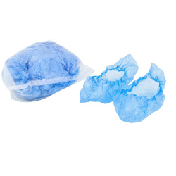 Бахилы комплект 100 шт (50 пар) 12мкм 2,5 гр ПНД 100шт 140016 голубые