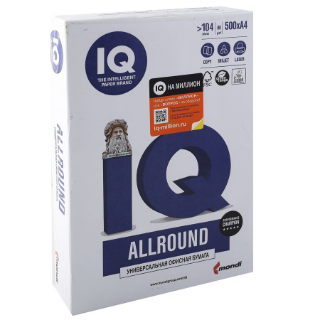 Бумага IQ Allround А4 80г/м 500л.00-00000143 Бумага IQ Allround А4 80г/м 500л.00-00000143