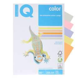 Бумага цветная А4, 80г/кв.м., 250л, 5 цветов, интенсив IQ Color Mondi Trendy 00-00006285