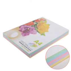 Бумага цветная А4 80г/м 250л 5цв пастель Spectra Color light № 829 (желт, зел, голуб, розов, фиолет)
