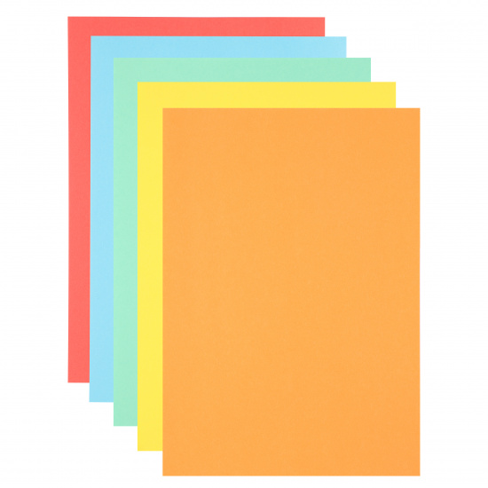 Бумага цветная А4, 80 г/кв.м, 20 листов, 5 цветов, интенсив KLERK 216055