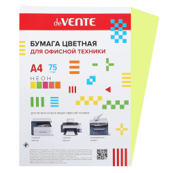 Бумага цветная А4, 75-80 г/кв.м, 20 листов, Neon, зеленый deVENTE 2072933