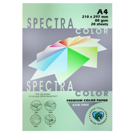 Бумага цветная А4 80г/м2 20л Spectra Color №190 салатовый Бумага цветная А4 80г/м2 20л Spectra Color №190 салатовый