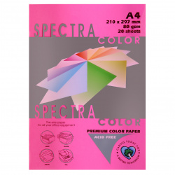 Бумага цветная Spectra Color А4 80г/м 20л №350 малин
