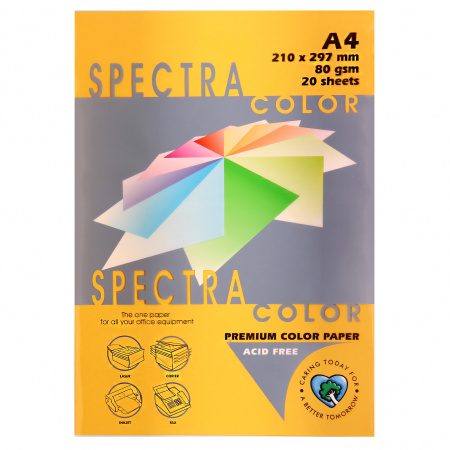 Бумага цветная А4, 80г/кв.м., 20л, пастель, золото Spectra Color 200 Бумага цветная А4, 80г/кв.м., 20л, пастель, золото Spectra Color 200