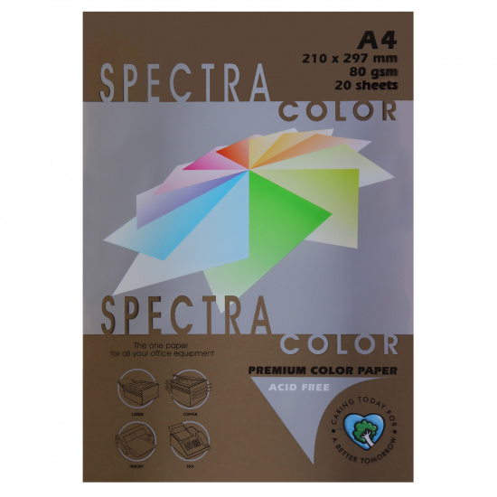 Бумага цветная А4 80г/м2 20л Spectra Color №43А 431 шоколад 