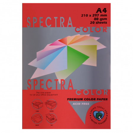 Бумага цветная А4, 80г/кв.м., 20л, пастель, красный Spectra Color 250 Бумага цветная А4, 80г/кв.м., 20л, пастель, красный Spectra Color 250