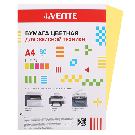 Бумага цветная А4 80г/м2 50л deVENTE 2072941 неон оранжевый Бумага цветная А4 80г/м2 50л deVENTE 2072941 неон оранжевый