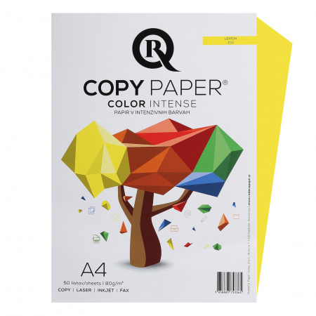 Бумага цветная А4, 80г/кв.м., 50л, интенсив, лимонный Rcopy Бумага цветная А4, 80г/кв.м., 50л, интенсив, лимонный Rcopy