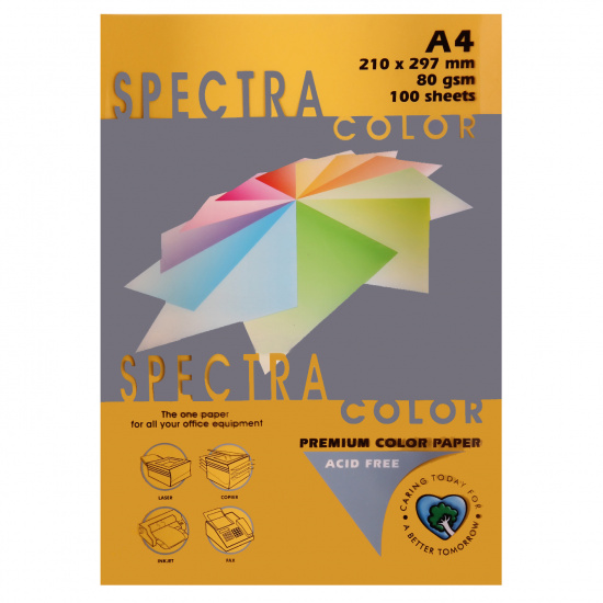 Бумага цветная А4, 80 г/кв.м, 100 листов, интенсив, золото Spectra Color 200