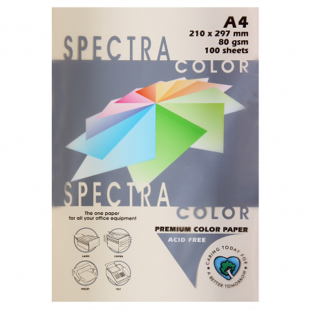 Бумага цветная А4, 80г/кв.м., 100л, пастель, слоновая кость Spectra Color 100 Бумага цветная А4, 80г/кв.м., 100л, пастель, слоновая кость Spectra Color 100