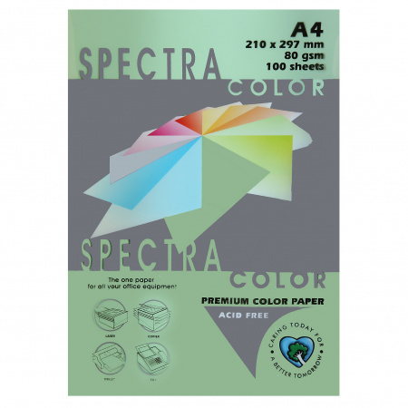 Бумага цветная А4, 80г/кв.м., 100л, пастель, салатовый Spectra Color 190 Бумага цветная А4, 80г/кв.м., 100л, пастель, салатовый Spectra Color 190