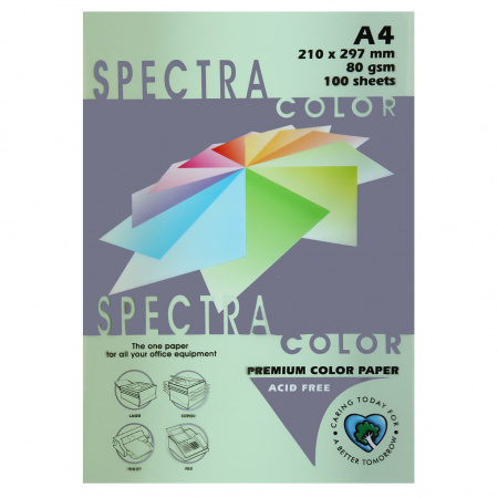Бумага цветная А4, 80г/кв.м., 100л, пастель, светло-зеленый Spectra Color 130 Бумага цветная А4, 80г/кв.м., 100л, пастель, светло-зеленый Spectra Color 130