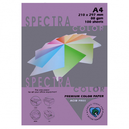 Бумага цветная А4 80г/м2 100л Spectra Color №274 фиолетовый Бумага цветная А4 80г/м2 100л Spectra Color №274 фиолетовый