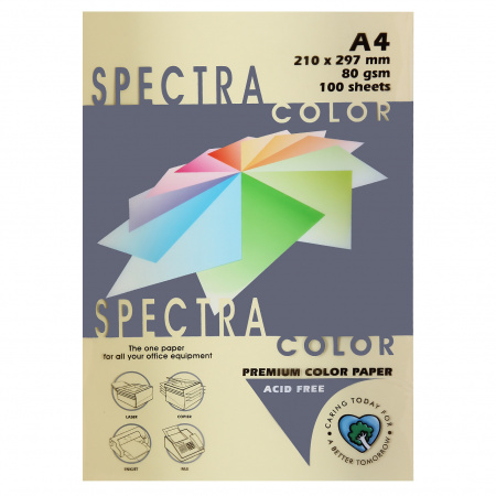 Бумага цветная А4 80г/м2 100л Spectra Color №110 кремовый Бумага цветная А4 80г/м2 100л Spectra Color №110 кремовый