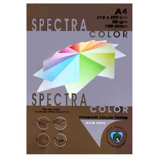 Бумага цветная А4, 80 г/кв.м, 100 листов, интенсив, шоколадный Spectra Color 43А/431