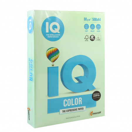 Бумага цветная А4, 80г/кв.м., 500л, пастель, зеленый IQ Color Mondi 00-00012625 Бумага цветная А4, 80г/кв.м., 500л, пастель, зеленый IQ Color Mondi 00-00012625