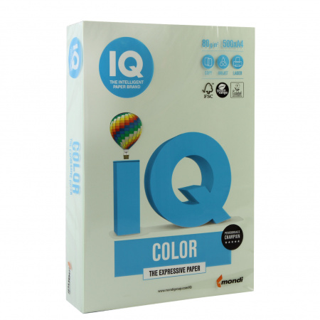 Бумага цветная А4, 80г/кв.м., 500л, пастель, светло-зеленый IQ Color Mondi 00-00000657 Бумага цветная А4, 80г/кв.м., 500л, пастель, светло-зеленый IQ Color Mondi 00-00000657