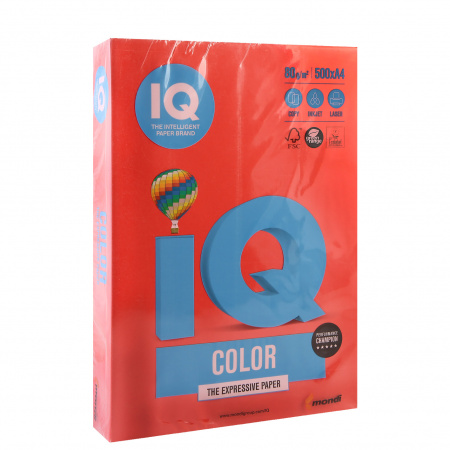 Бумага цветная А4, 80г/кв.м., 500л, интенсив, красный коралловый IQ Color Mondi 00-00000623 Бумага цветная А4, 80г/кв.м., 500л, интенсив, красный коралловый IQ Color Mondi 00-00000623