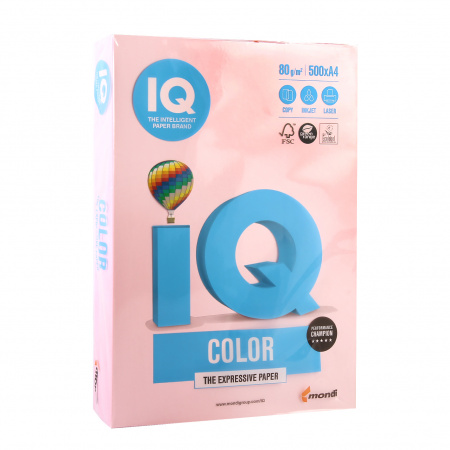 Бумага цветная А4, 80г/кв.м., 500л, пастель, розовый IQ Color Mondi 00-00000661 Бумага цветная А4, 80г/кв.м., 500л, пастель, розовый IQ Color Mondi 00-00000661