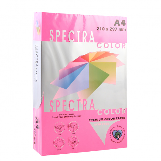 Бумага цветная А4 75г/м2 500л неон Spectra Color № 350 ярко-розовый