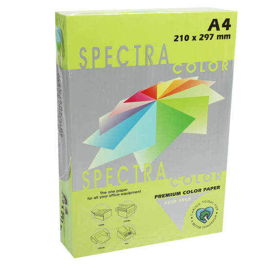 Бумага цветная А4, 80 г/кв.м, 500 листов, интенсив, зеленый Spectra Color 321