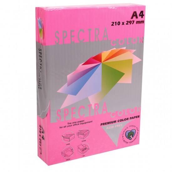 Бумага цветная А4, 80 г/кв.м, 500 листов, интенсив, малиновый Spectra Color 350