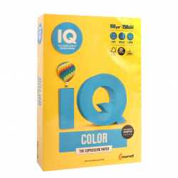 Бумага цветная А4, 160 г/кв.м, 250 листов, интенсив, желтый IQ Color Mondi 00-00000554