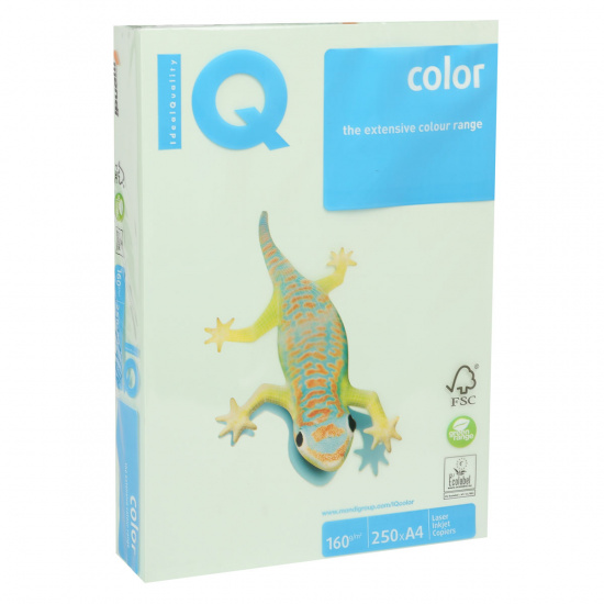 Бумага цветная А4, 160 г/кв.м, 250 листов, интенсив, светло-зеленый IQ Color Mondi 00-00000561
