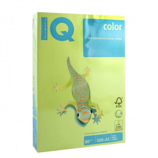 Бумага цветная A3 80г/м 500л IQ Color LG 00-00000585 46 зел липа