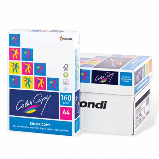 Бумага Mondi Color Copy  А4, 160г/кв.м., 250л, белизна CIE 160%, цвет белый 00-00012405