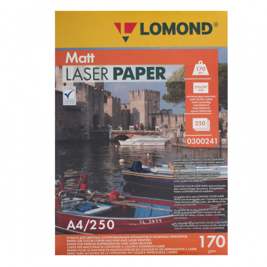 Бумага Lomond Ultra DS Matt А4, 170 г/кв.м, 250 листов, матовая, двусторонняя, для лазерной печати 0300241