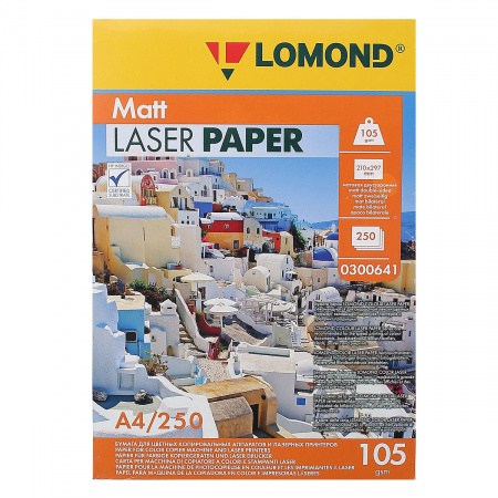 Бумага Lomond Ultra CLC Paper А4, 105г/кв.м., 250л, белизна CIE 91%, матовая, двусторонняя, цвет белый 0300641 Бумага Lomond Ultra CLC Paper А4, 105г/кв.м., 250л, белизна CIE 91%, матовая, двусторонняя, цвет белый 0300641