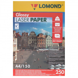 Бумага Lomond Glossy DS А4, 250 г/кв.м, 150 листов, глянцевая, двусторонняя, для лазерной печати 0310441