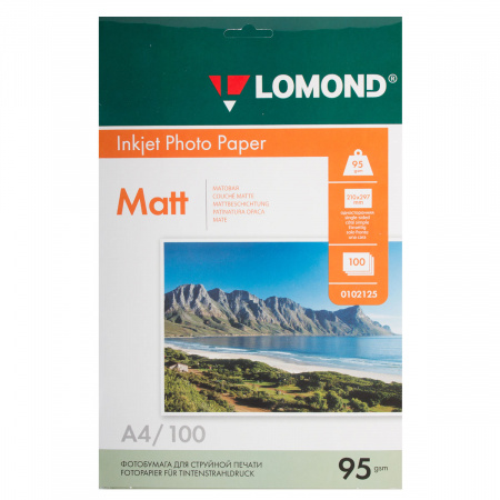 Фотобумага Lomond Ink Jet А4, 95г/кв.м., 100л, матовая 0102125 Фотобумага Lomond Ink Jet А4, 95г/кв.м., 100л, матовая 0102125