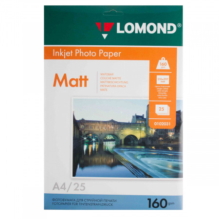 Фотобумага Lomond Ink Jet 160/A4/25 мат.одн. 0102031 Фотобумага Lomond Ink Jet 160/A4/25 мат.одн. 0102031