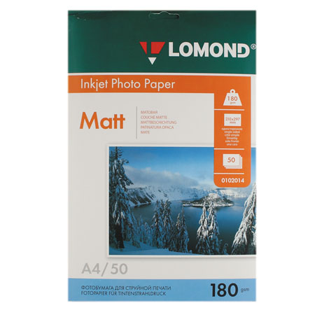 Фотобумага Lomond Ink Jet А4, 180г/кв.м., 50л, матовая 0102014 Фотобумага Lomond Ink Jet А4, 180г/кв.м., 50л, матовая 0102014