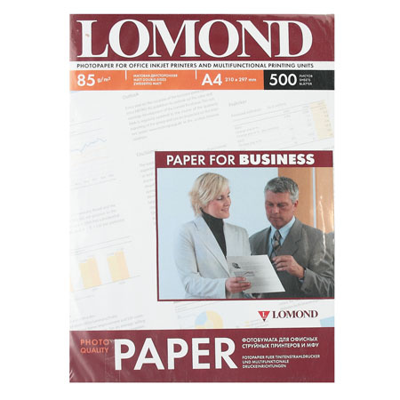 Фотобумага Lomond Ink Jet А4, 85г/кв.м., 500л, матовая, двусторонняя 0102134 Фотобумага Lomond Ink Jet А4, 85г/кв.м., 500л, матовая, двусторонняя 0102134