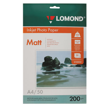 Фотобумага Lomond Ink Jet 200/A4/50 мат.двух. 0102033 Фотобумага Lomond Ink Jet 200/A4/50 мат.двух. 0102033