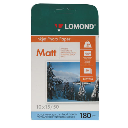 Фотобумага Lomond 180/10*15/50 мат.одн. 0102063 Фотобумага Lomond 180/10*15/50 мат.одн. 0102063