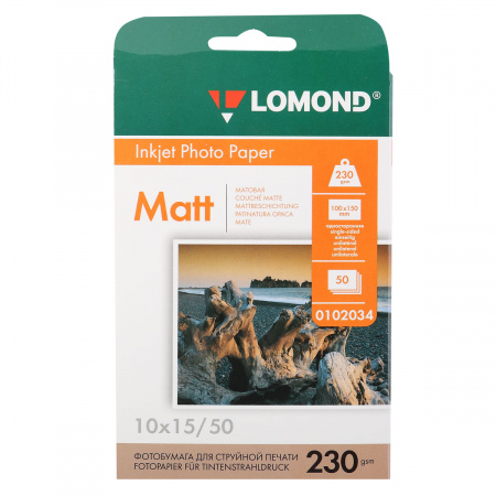 Фотобумага Lomond 230/10*15/50 мат.одн. 0102034 Фотобумага Lomond 230/10*15/50 мат.одн. 0102034