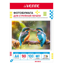 Фотобумага, А4, 90 г/кв.м, 100 листов, матовая, 2042421, deVENTE